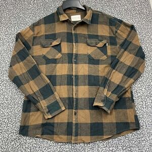 Active Ride Shop Shirt Men Extra Large Plaid Flannel Button Up Long Sleeve XL